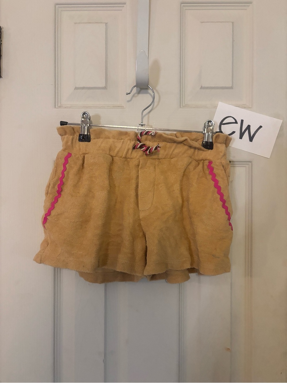 Scotch & Soda Tan Terry Shorts with Pink Trim